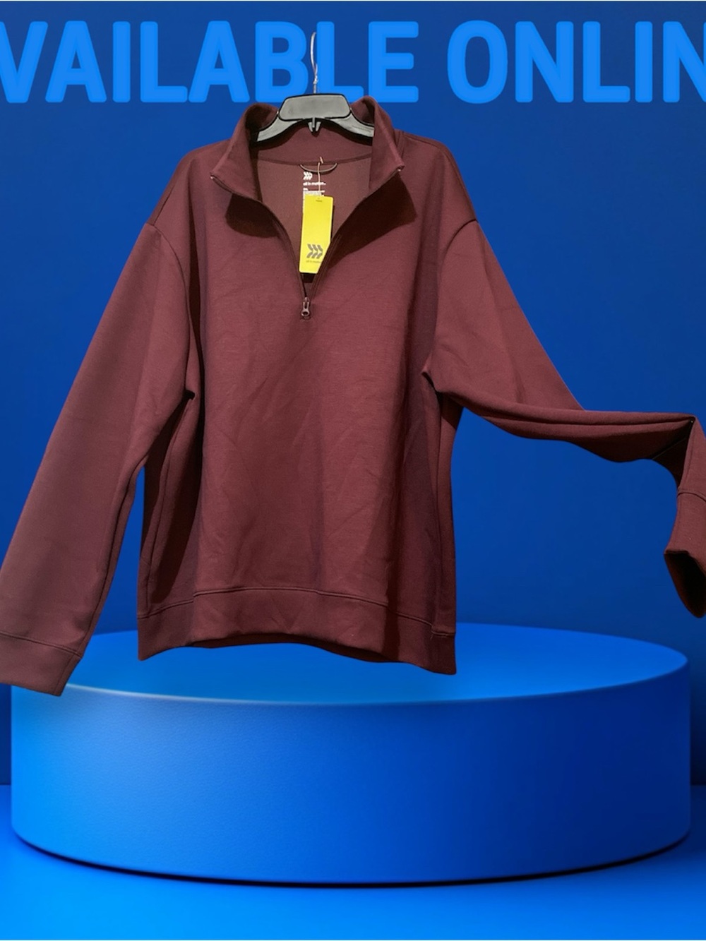 all in motion Men's Zip-Up Sweater Pullover - Maroon